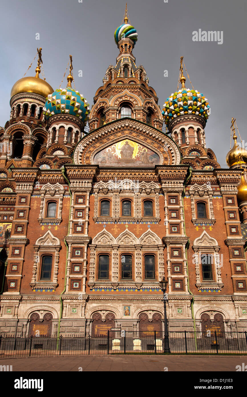 La Iglesia del Salvador sobre la sangre derramada en San Petersburgo, Rusia. Foto de stock
