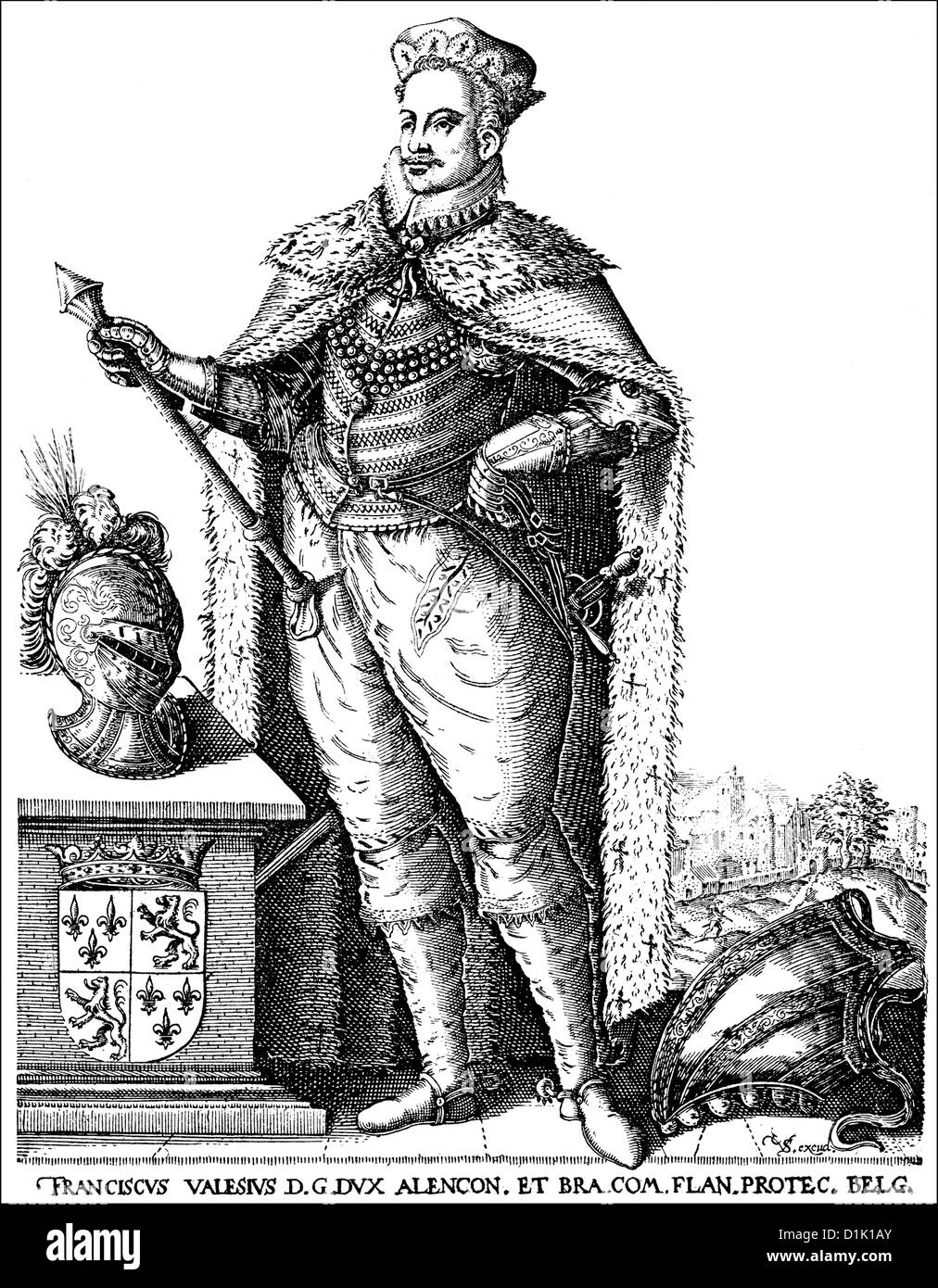 Francois-Hercule de Valois, Duc d'Alençon o Franz Herkules, 1555-1584, gobernador de las Naciones provincias holandesas, del siglo XVI. Foto de stock