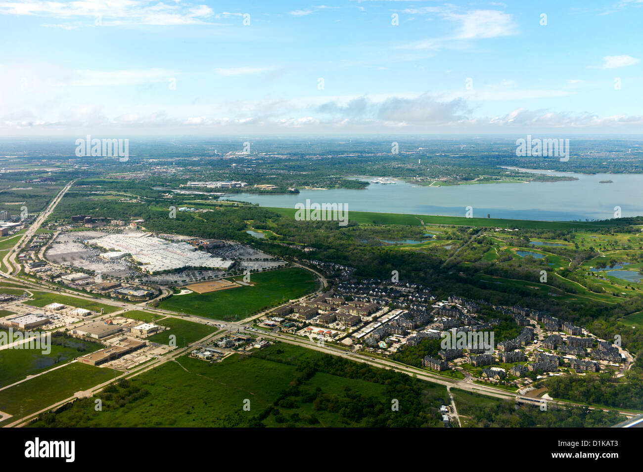 Imágenes aéreas de Texas desde una ventana de avión Foto de stock