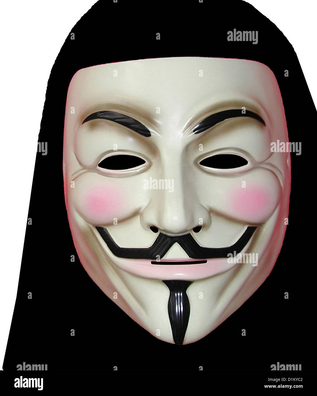 Una ilustración de un anónimo enmascarado simbólica de actividades ocultas como la piratería informática Foto de stock