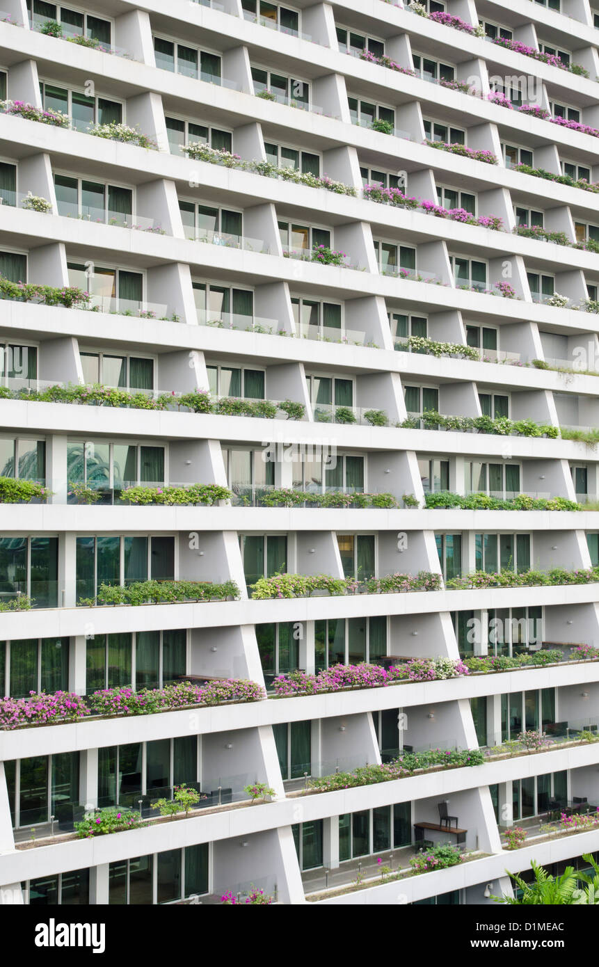 Detalles del Hotel Marina Bay Sands, Singapur Foto de stock