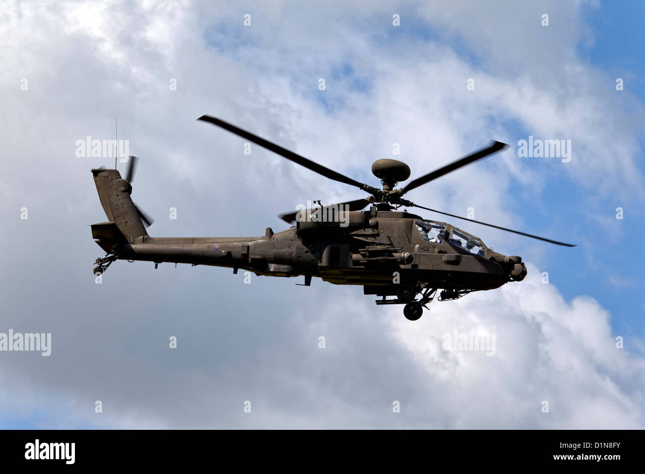 Ejército Británico WAH-64D el arco de helicópteros de ataque Apache AH1 Foto de stock