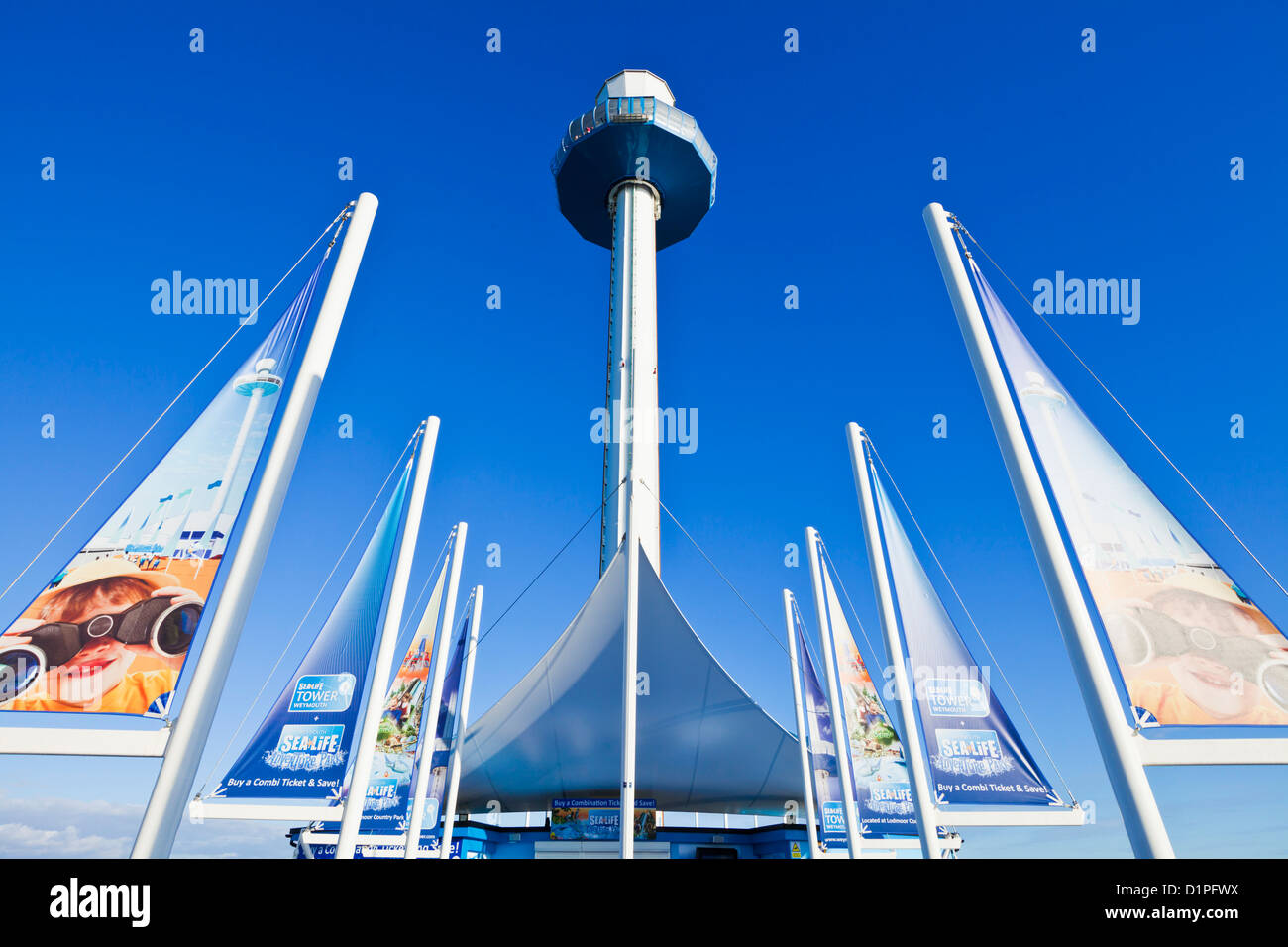 Sealife Weymouth torre, el muelle de la Bahía de Weymouth Dorset, Inglaterra GB Europa UE Foto de stock