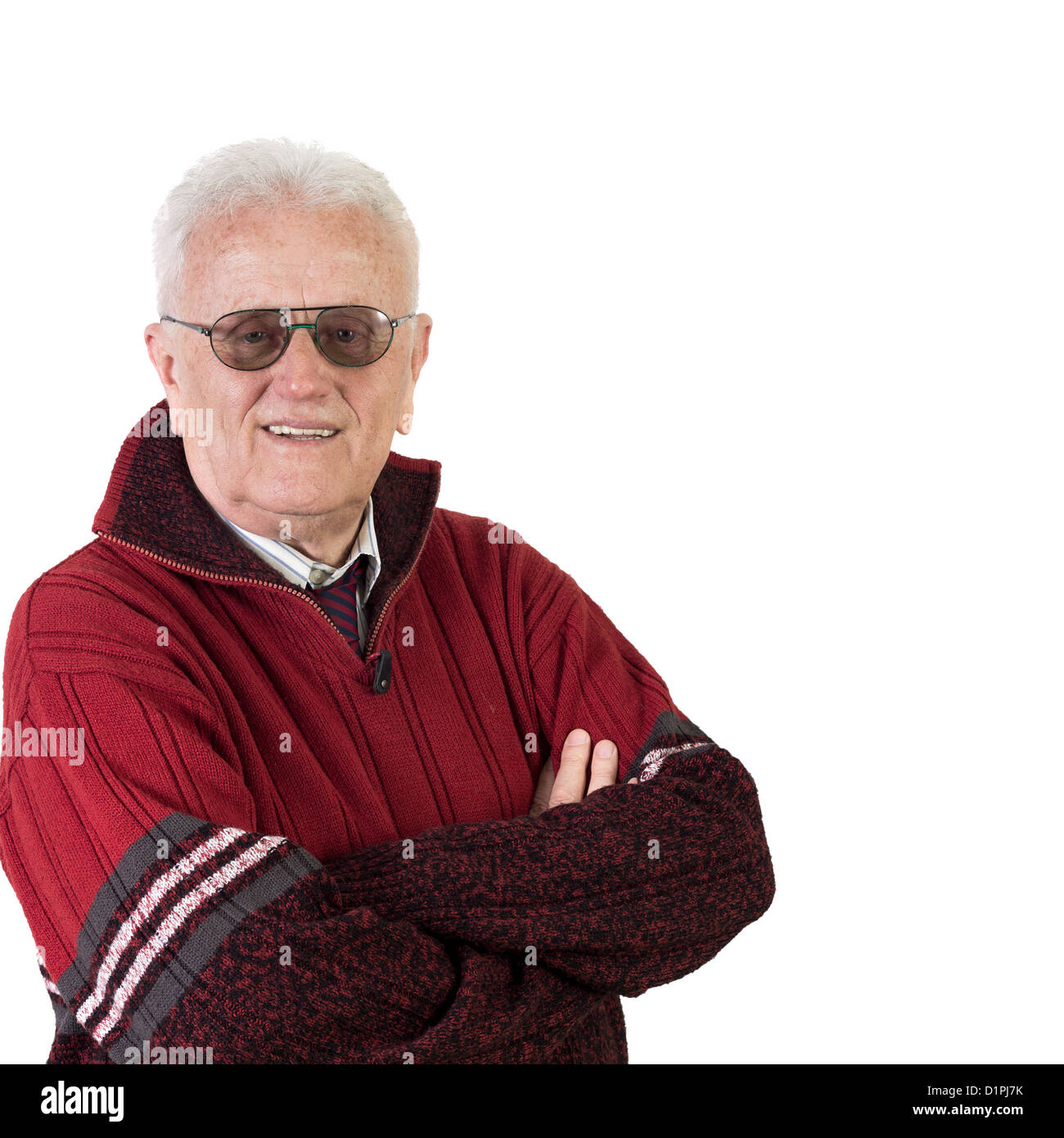 Retrato del hombre senior feliz Foto de stock