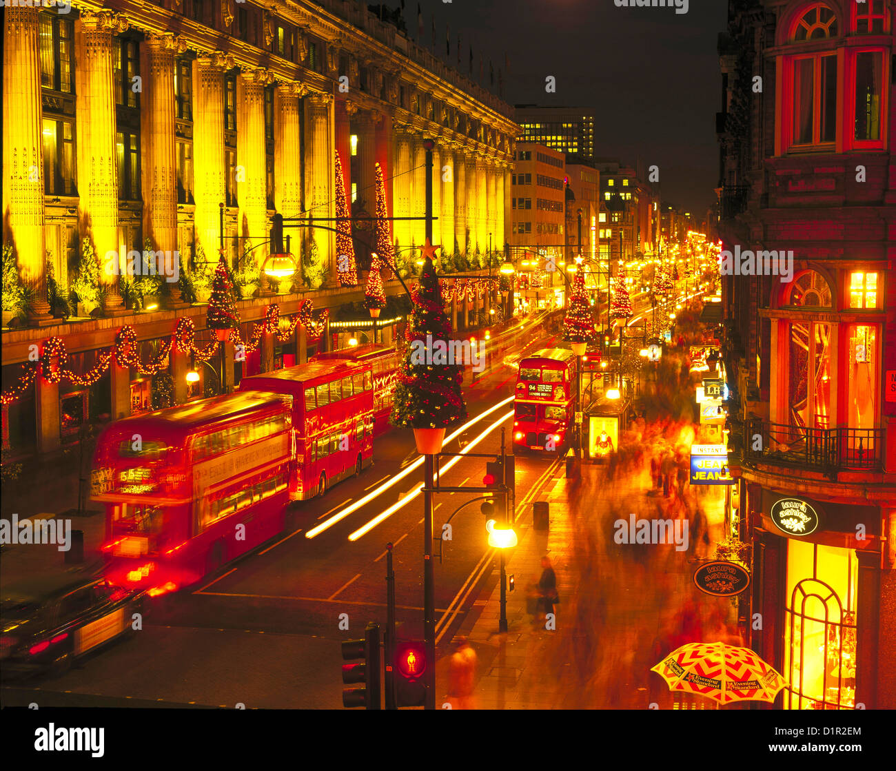 Oxford Street en Navidad, Londres, Inglaterra, Reino Unido. Foto de stock