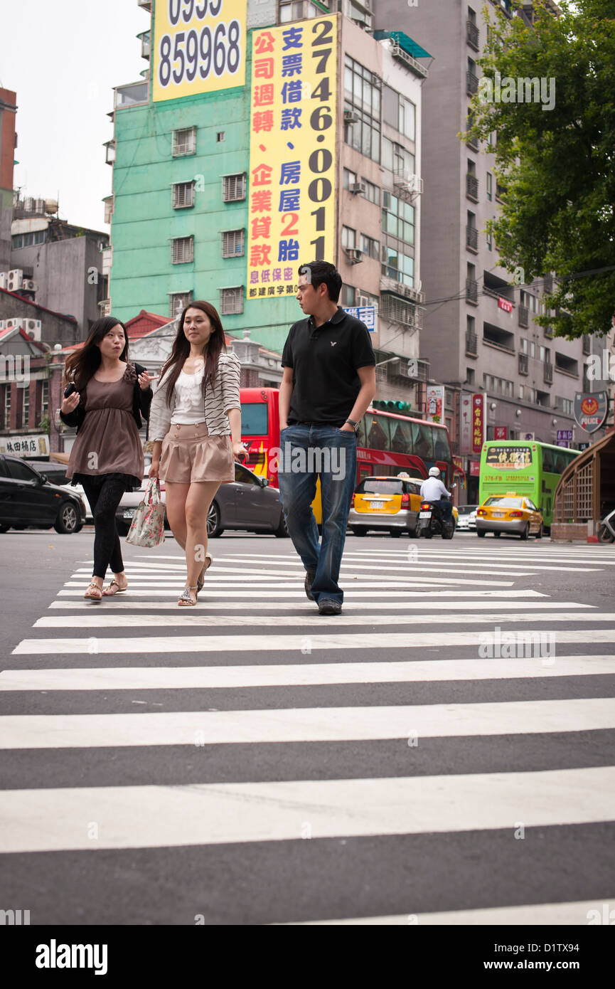 Cruce de peatones, Taipei Foto de stock