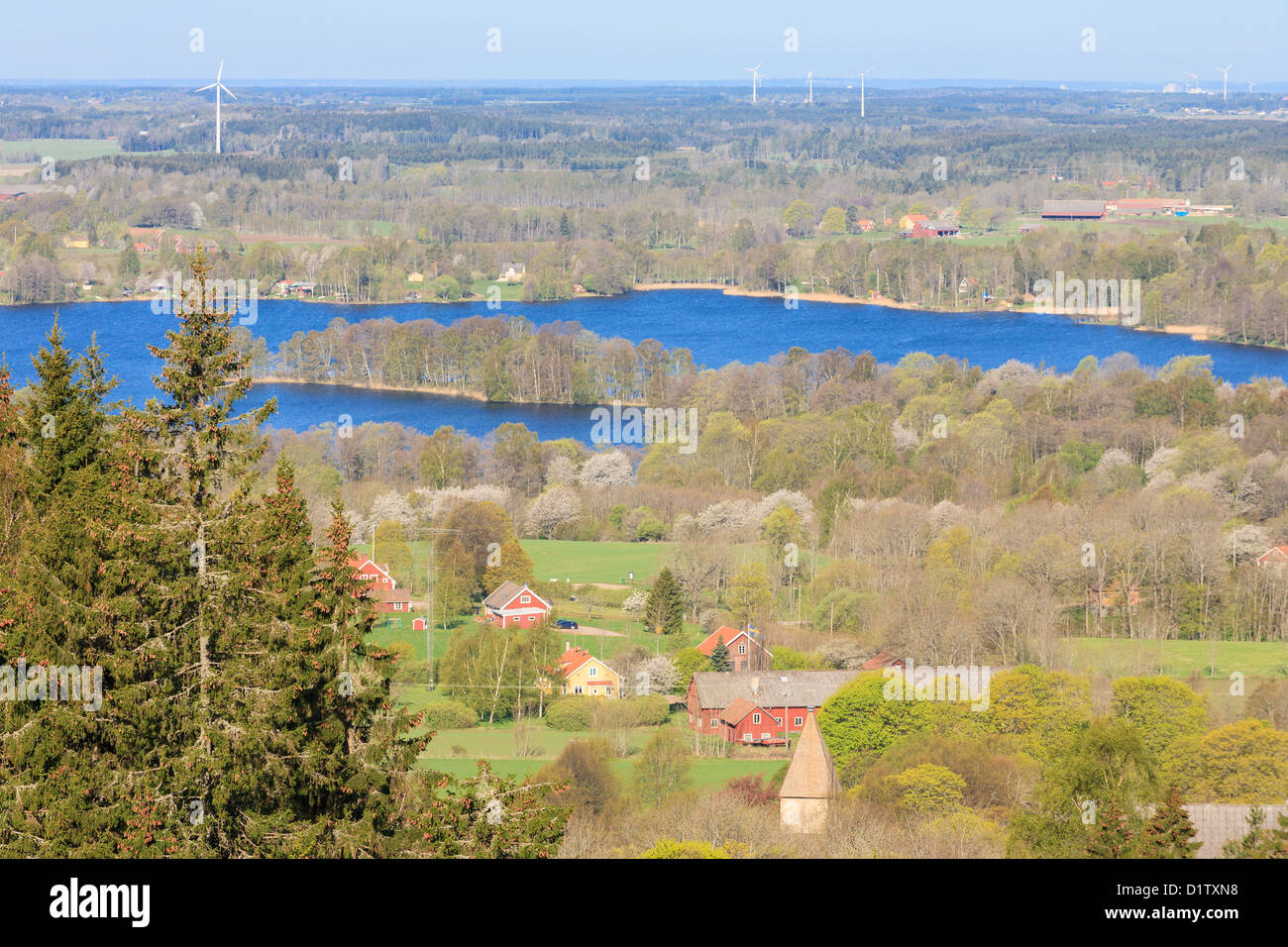 Vista del Valle distrito en Suecia Vastergotland Foto de stock