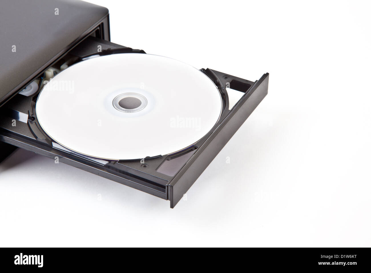 Abra una grabadora de CD/DVD con un disco en blanco en la bandeja  Fotografía de stock - Alamy