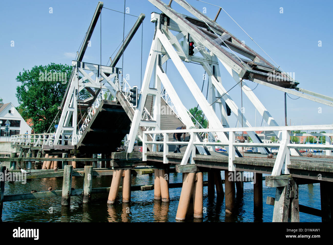 Alemania, Wieck, puente levadizo Foto de stock