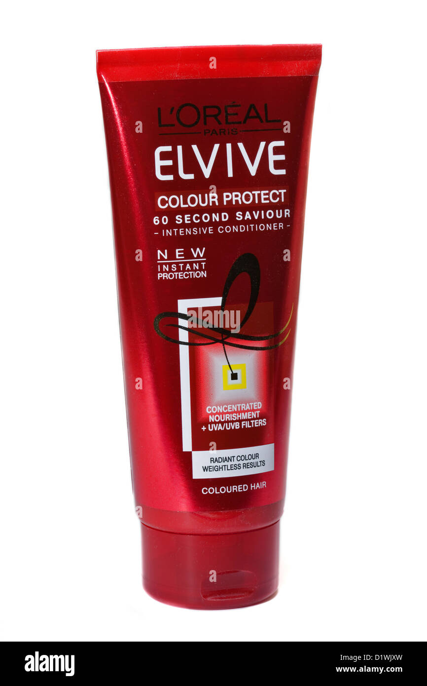 L'Oreal Elvive Color proteger 60 Segundo Salvador acondicionador de cabello Foto de stock