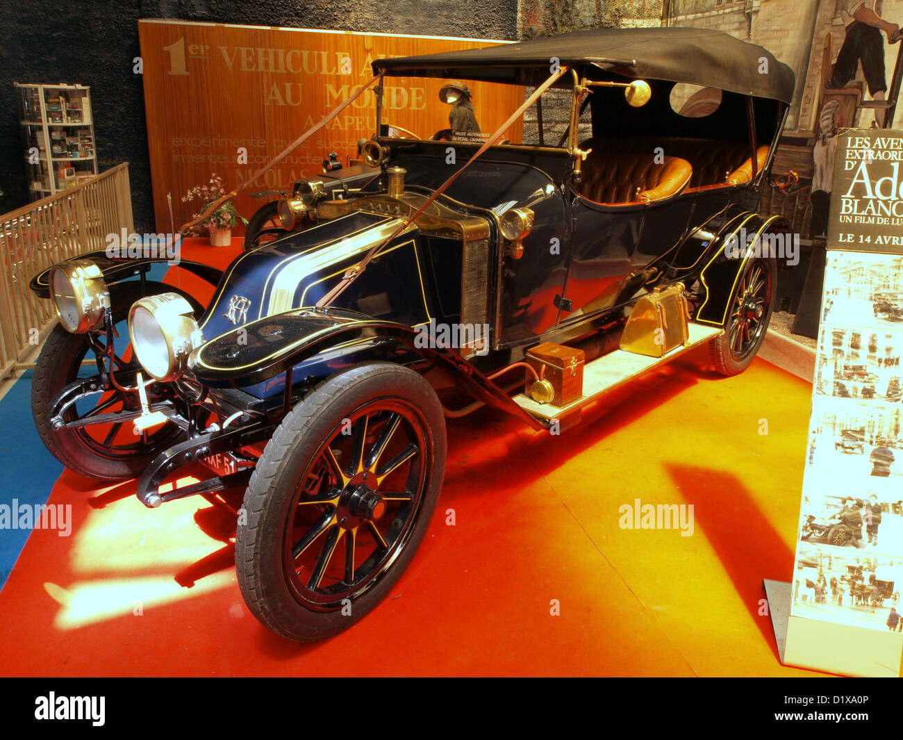 Museo del Automóvil de Reims Champagne 1908 SCAR (Société de Construction Automobile de Reims) Foto de stock