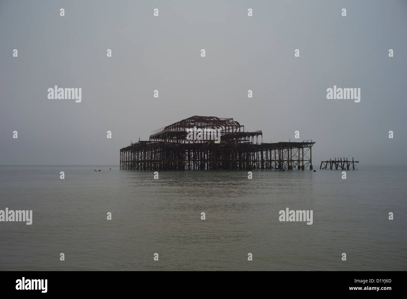 West Pier abandonados, Brighton, REINO UNIDO Foto de stock