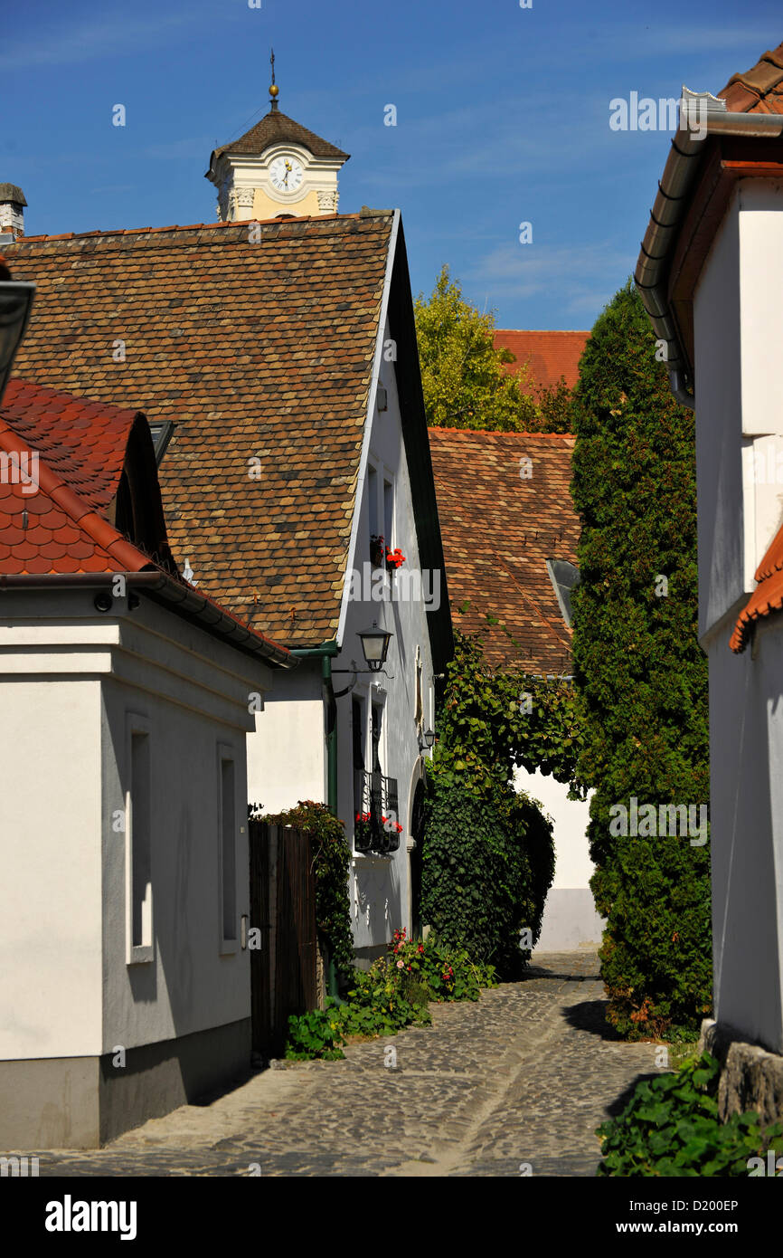 Szentendre, casas y estrecho callejón en el sol, Budapest, Hungría, Europa Foto de stock