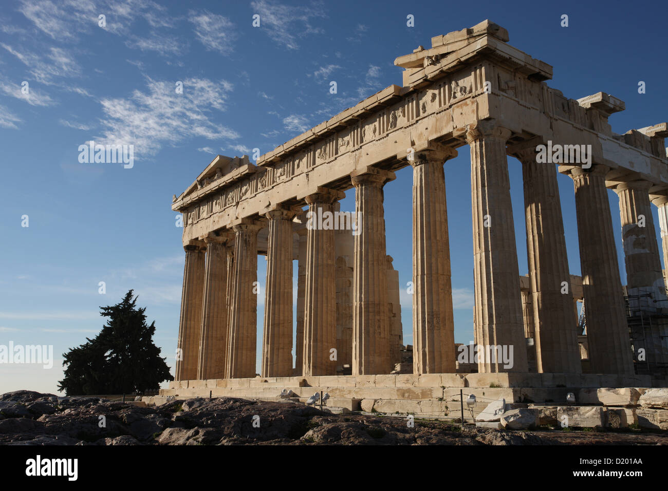 Detalle del Partenón en la Acrópolis de Atenas Foto de stock