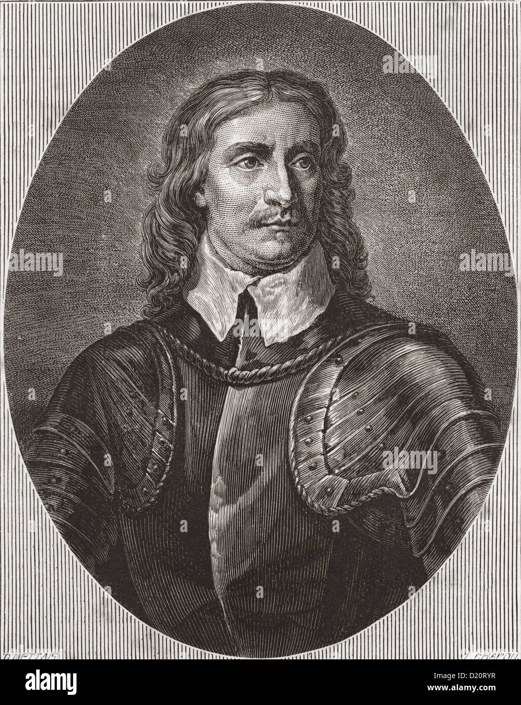 Oliver Cromwell, 1599 -1658. English líder político y militar y, más tarde, Lord Protector de la mancomunidad de Inglaterra Foto de stock