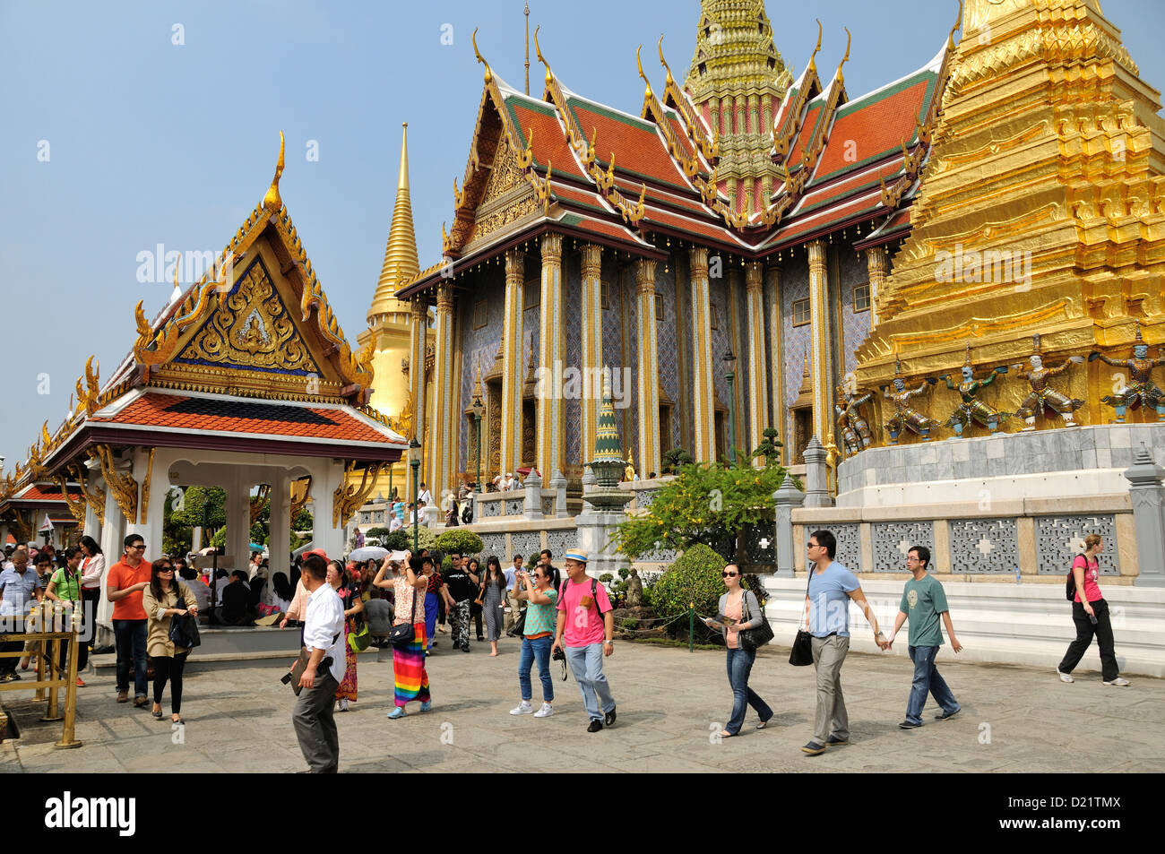 Wat Phra Kaew, Bangkok, Tailandia, Asia Foto de stock