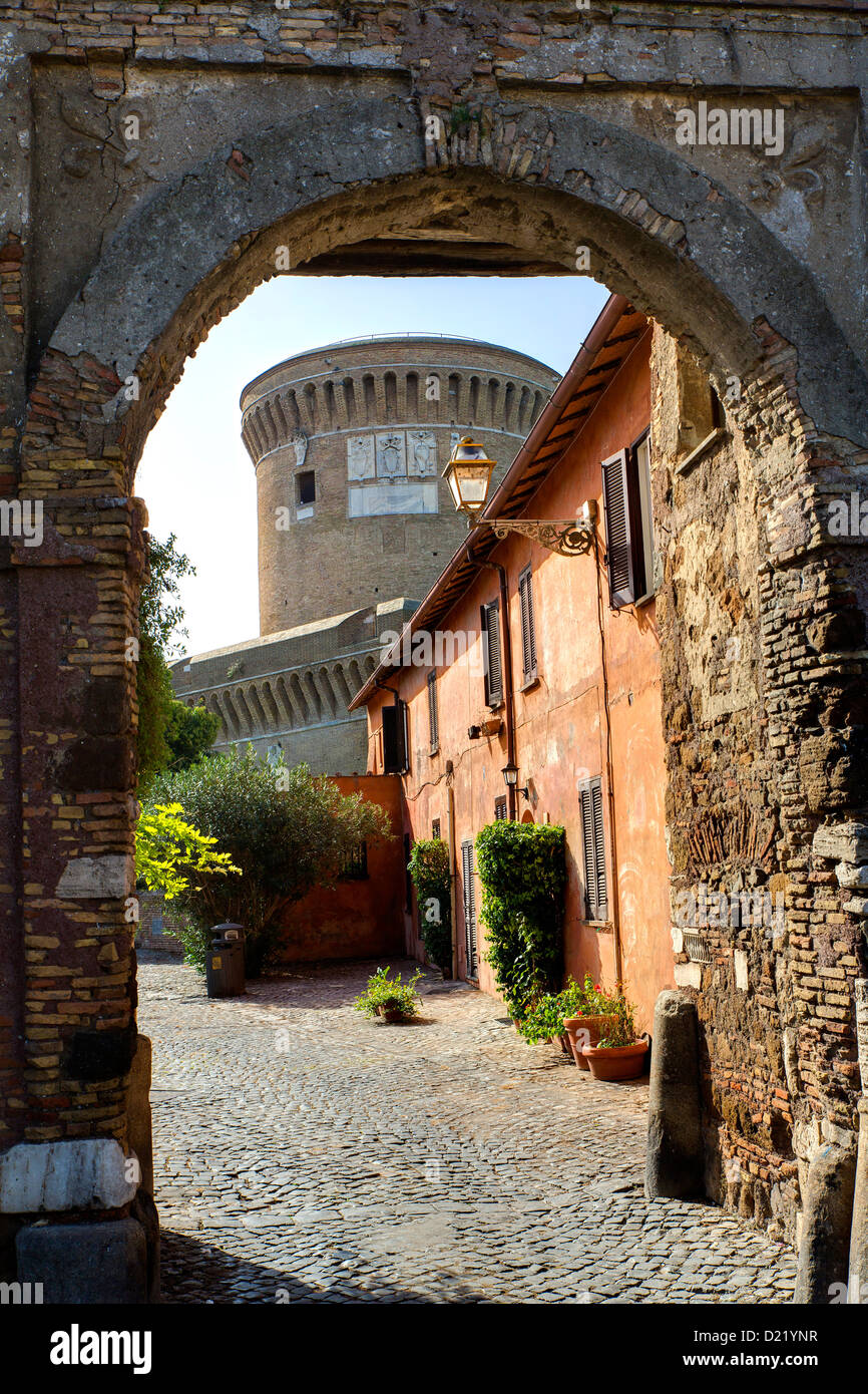 Castello y Borgo Ostia Antica Roma Italia Foto de stock