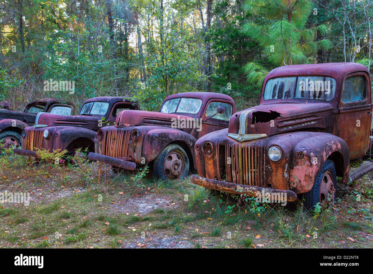 Viejos camiones de basura descompone oxidada Foto de stock