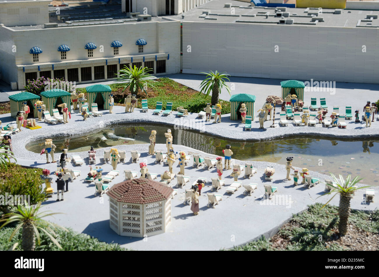 Una escena de Miniland Las Vegas, Legoland California Resort parque temático de diversiones, San Diego, California, EE.UU. Foto de stock
