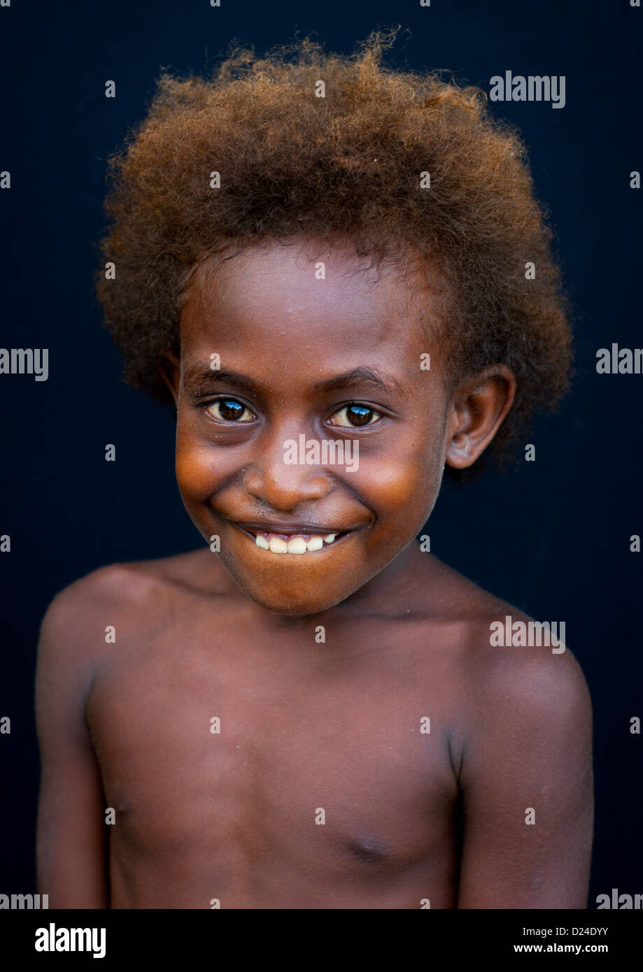 Chica de Langania Village, Nueva Irlanda Isla, Papua Nueva Guinea Foto de stock