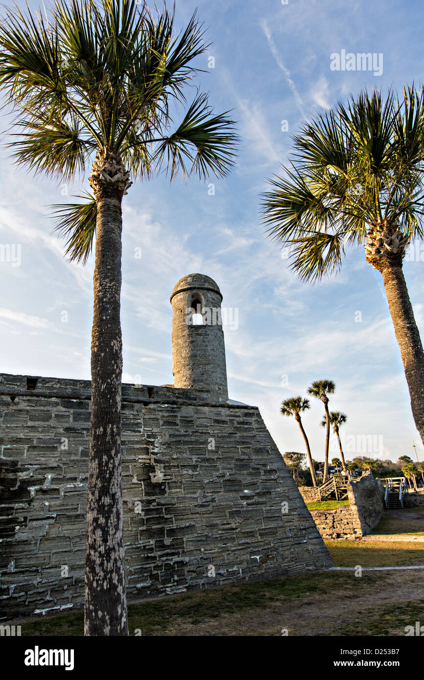 Campanario de Castillo de San Marcos en San Agustín, Florida. San Agustín es la ciudad más antigua de América. Foto de stock
