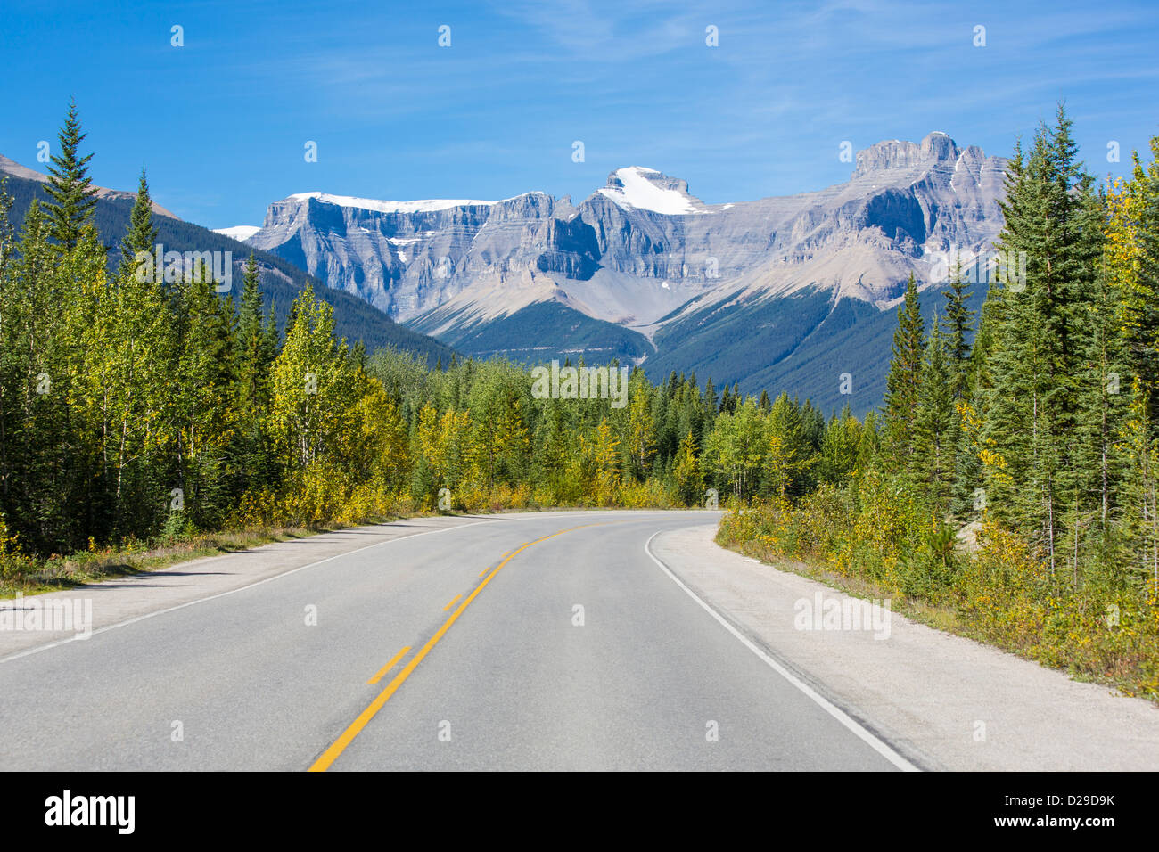 Icefields Parkway, en el Parque Nacional de Jasper en Alberta, Canadá Foto de stock