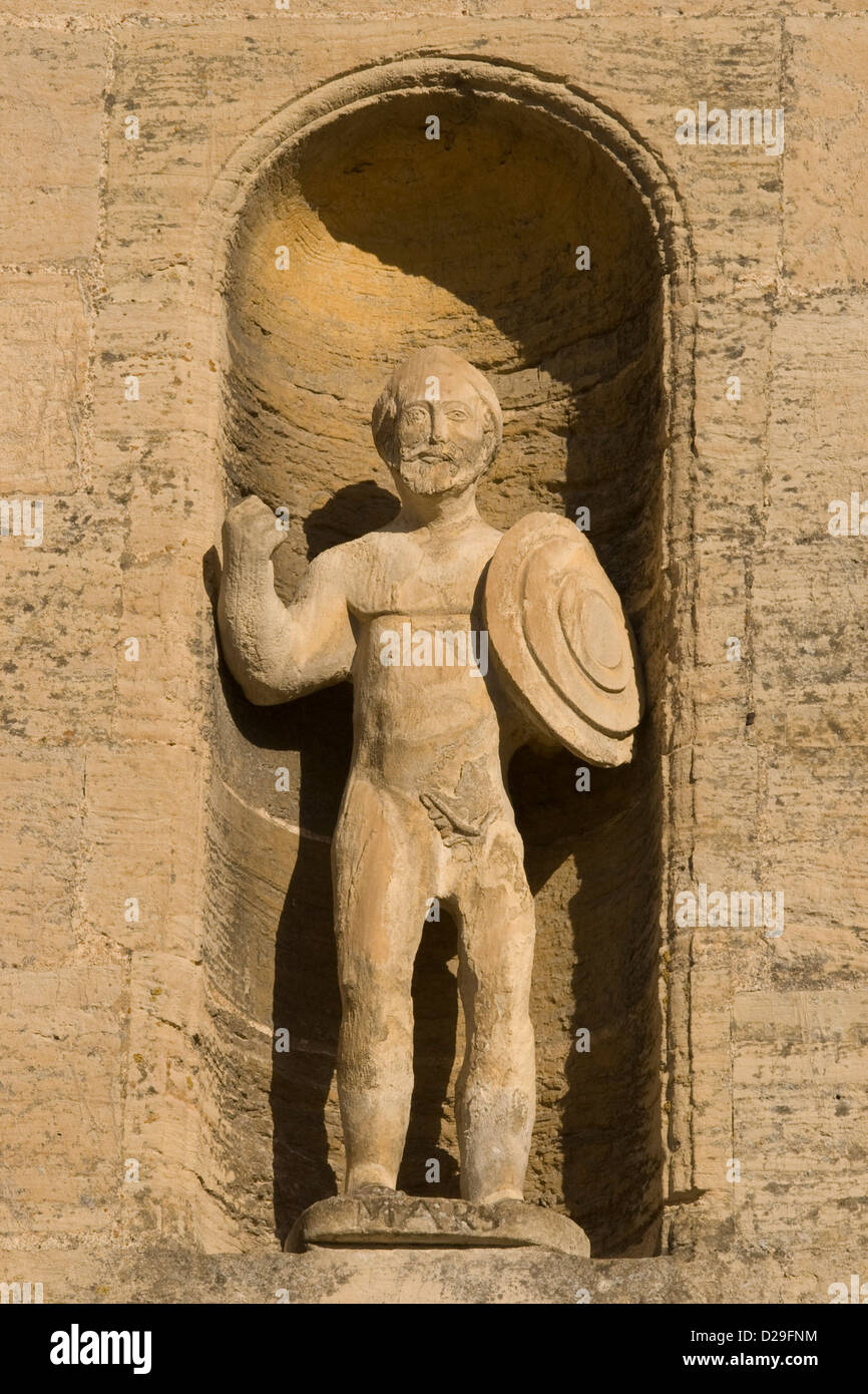 Estatua en Fountains Hall Foto de stock