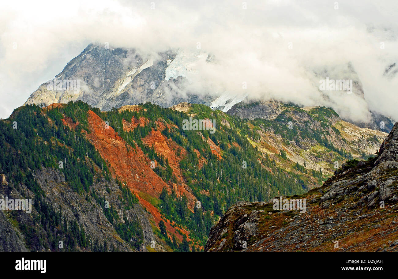 Mount Baker, cascadas, Washington Foto de stock