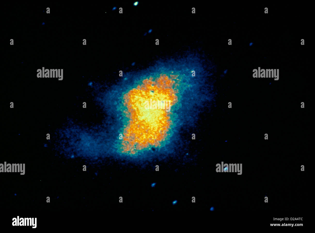 Imagen ultravioleta de la Nebulosa del Cangrejo remanentes de supernova. Foto de stock