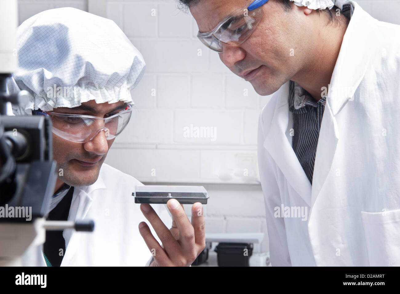 Los científicos trabajan en el laboratorio Foto de stock