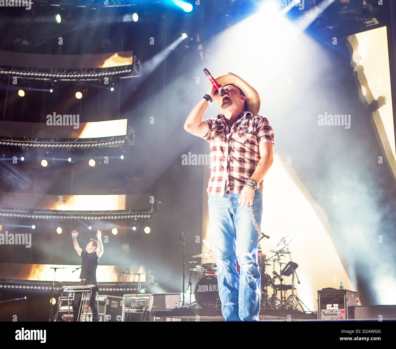 País estrella Jason Aldean realiza en el 2012 CMA Music Festival en Nashville, TN Foto de stock
