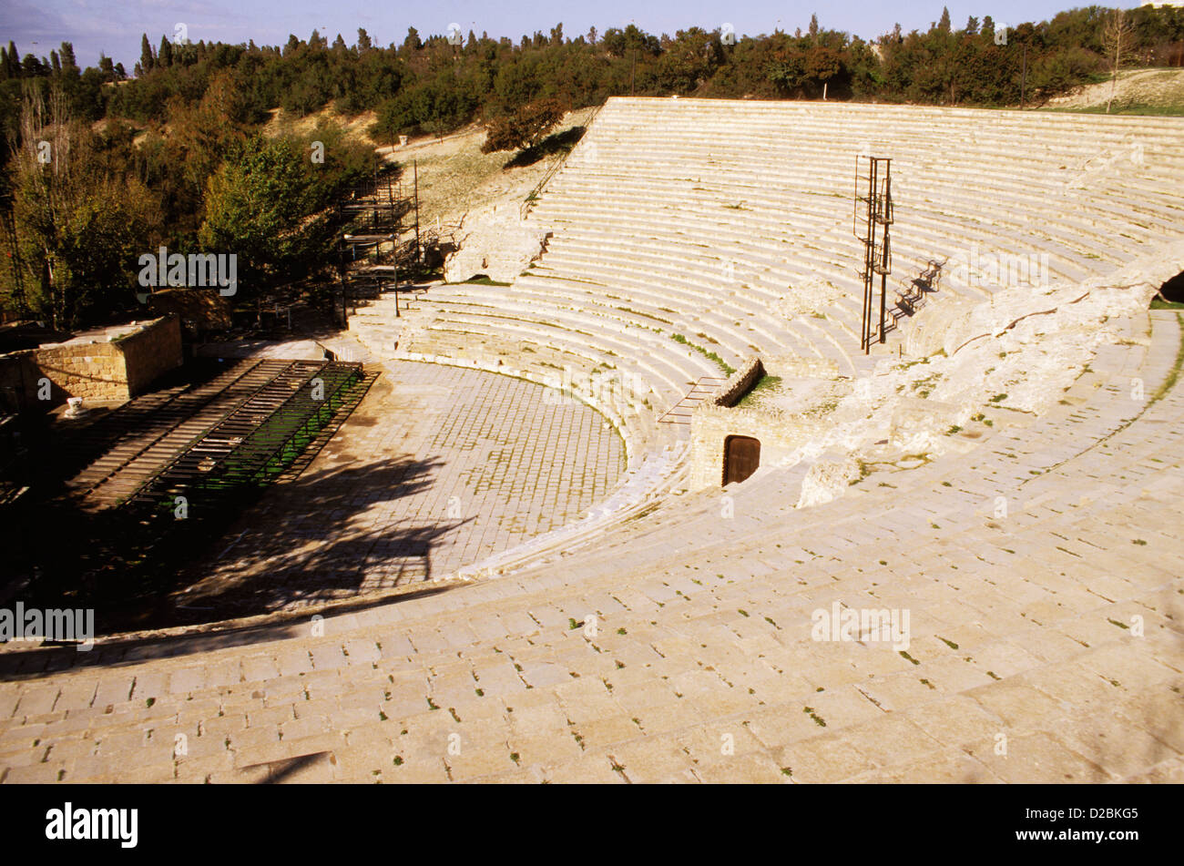 Túnez, Carthage-Overall vista del Teatro Romano (5ª y 7ª siglos A.D.) Foto de stock