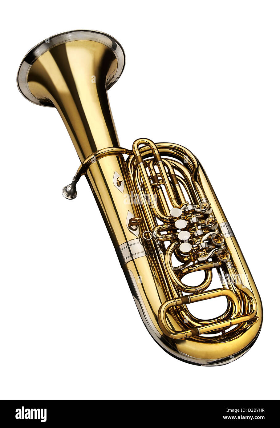 Tuba, instrumento de viento. Sobre un fondo blanco Fotografía de stock -  Alamy