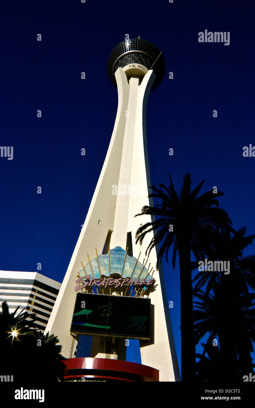 Torre Stratosphere 1000 pies en el resort hotel casino Las Vegas Foto de stock