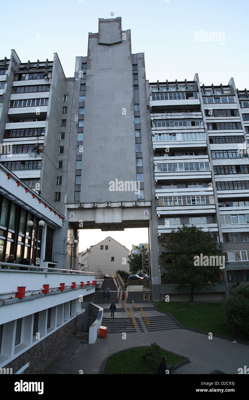 Minsk, Belarús, vivienda en altura break Foto de stock