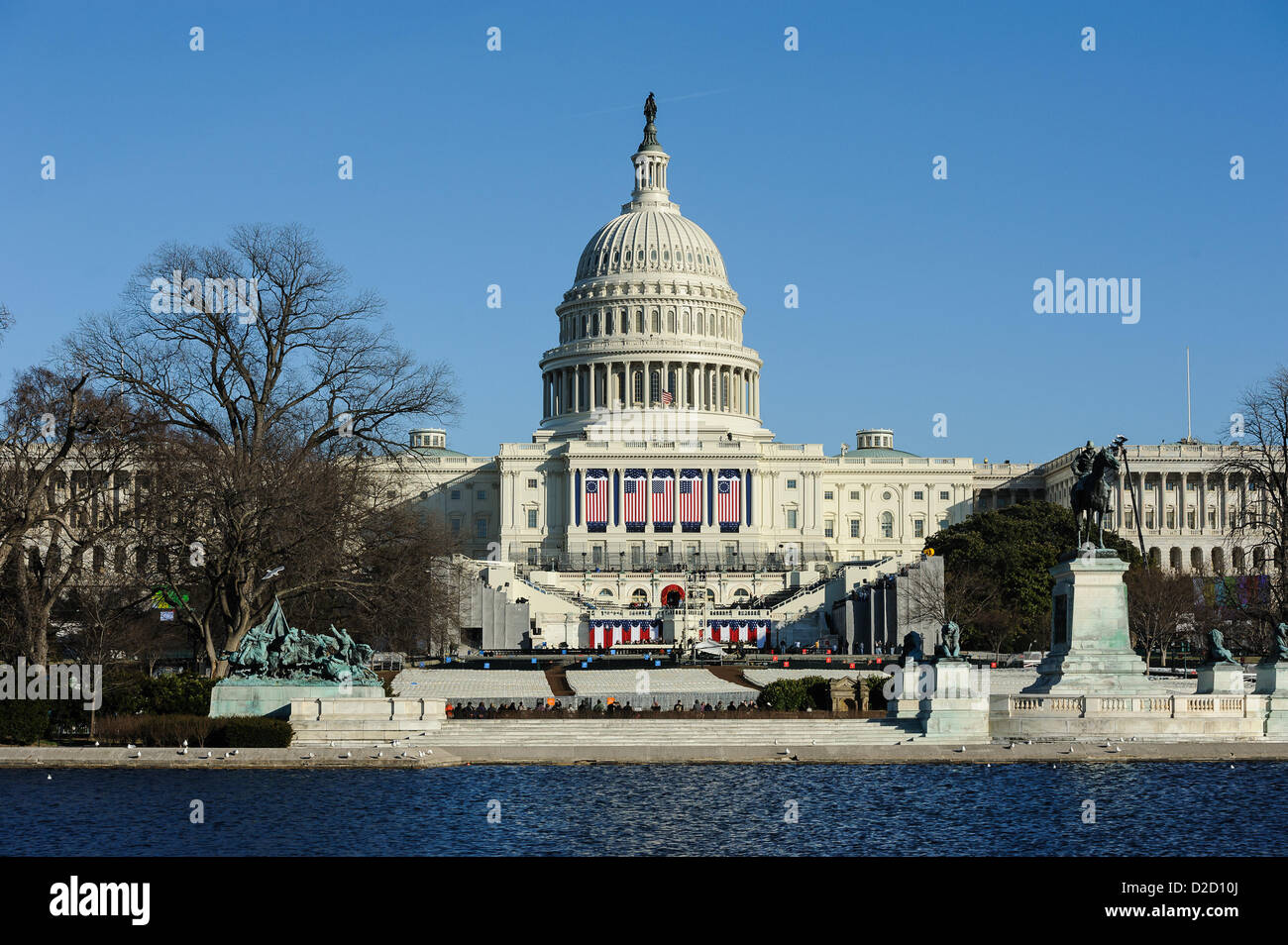 Washington, DC, Estados Unidos, 20 de enero de 2013. El edificio del Capitolio. Washington, DC se prepara para la investidura de Barack Obama, el 44º Presidente de los Estados Unidos de América. Foto de stock