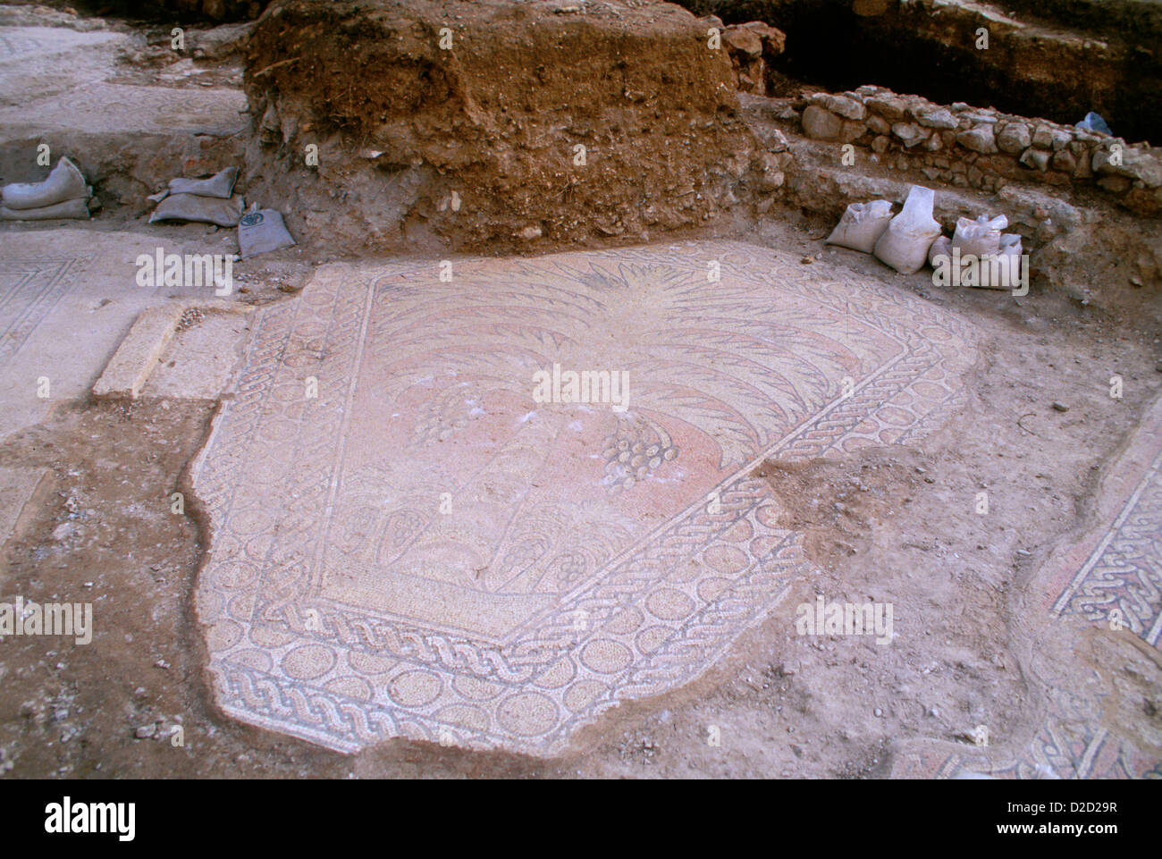 Israel, Jerusalén. Piso, excavación arqueológica de Kathisma Iglesia (5ª-6ª siglos) Foto de stock