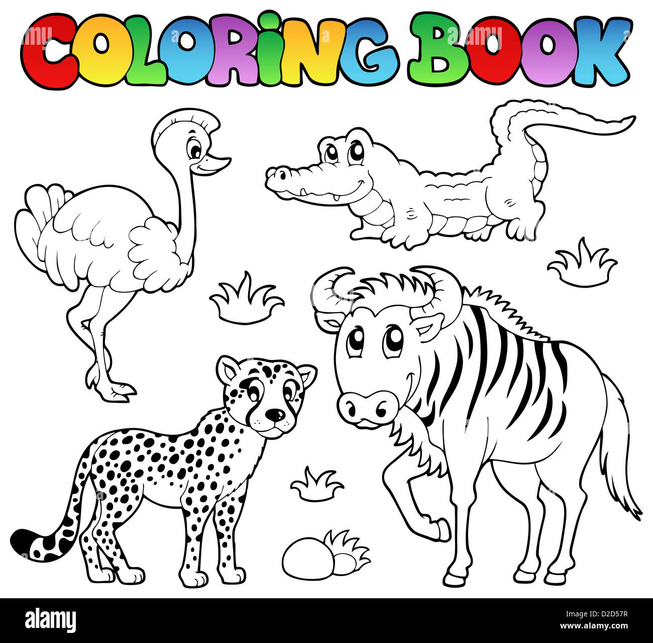 Libro para colorear de animales de la sabana 2 - Imagen ilustración  Fotografía de stock - Alamy