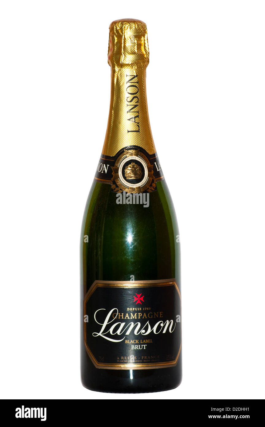 Sin abrir una botella de Champagne Lanson Brut Foto de stock