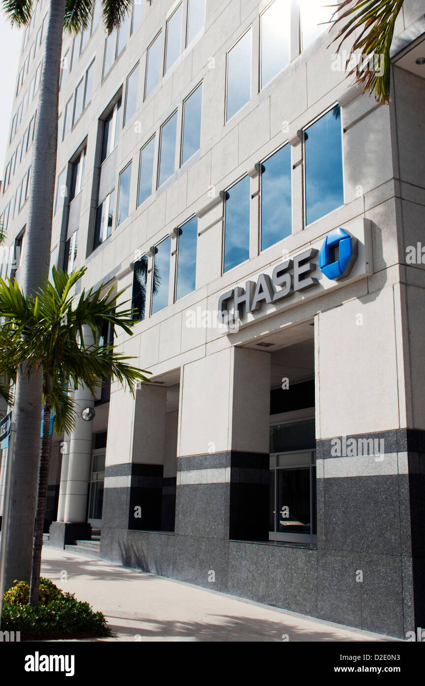 El edificio del banco Chase en West Palm Beach, Florida Foto de stock