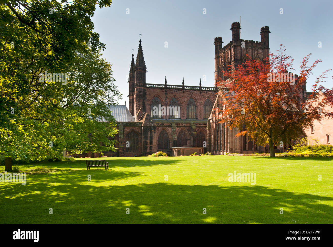 La Catedral de Chester, Chester, Cheshire, Inglaterra, Reino Unido. Foto de stock