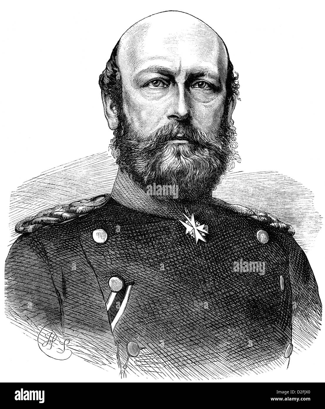 Friedrich Franz II, Gran Duque de Mecklenburg-Schwerin, 1823-1883, General en la Guerra Franco-Prusiana, 1870-1871 Foto de stock