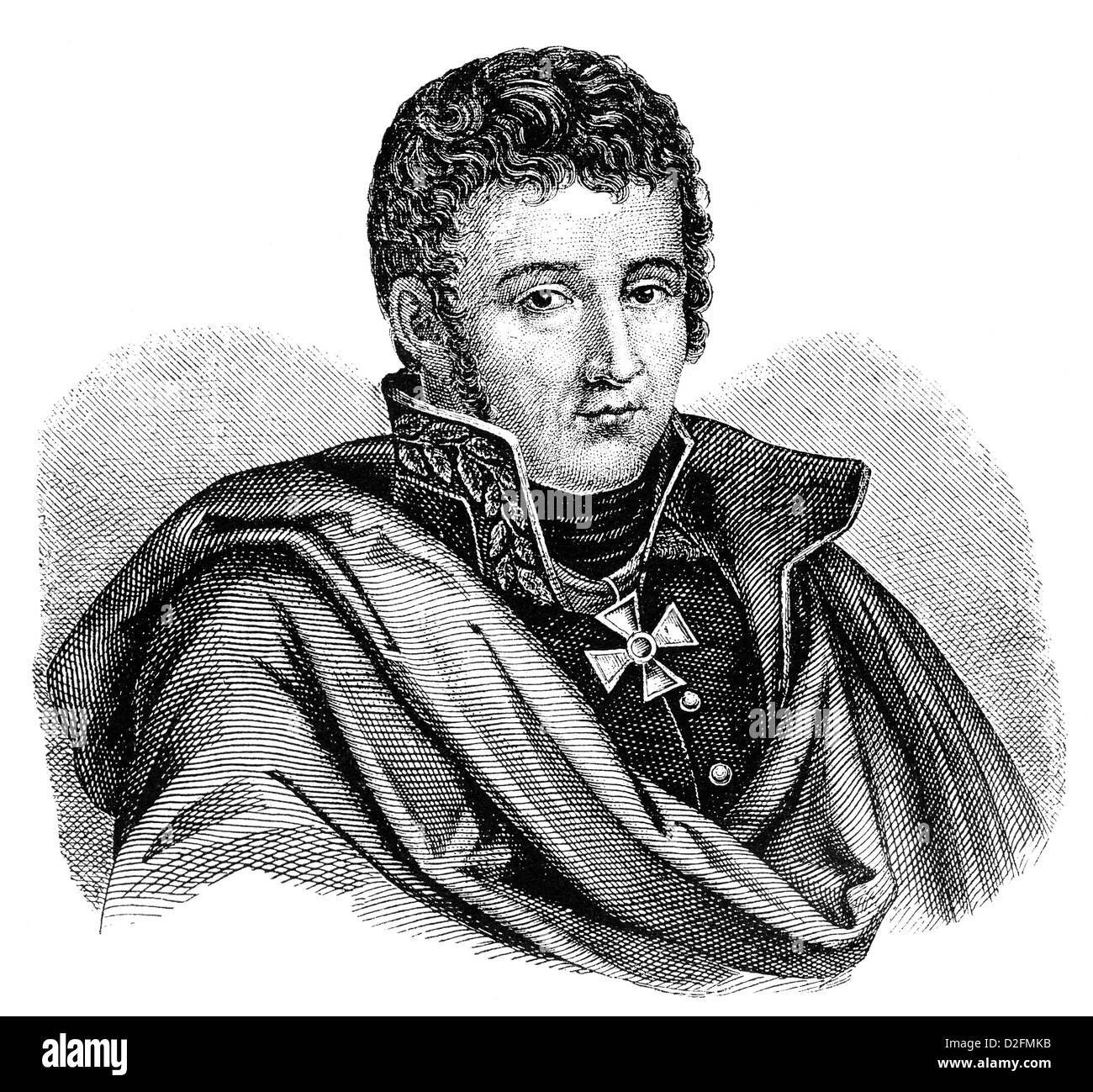 Gerhard Johann David von Scharnhorst, 1755 - 1813, un general militar prusiano y reformador de la época de las guerras napoleónicas, Foto de stock