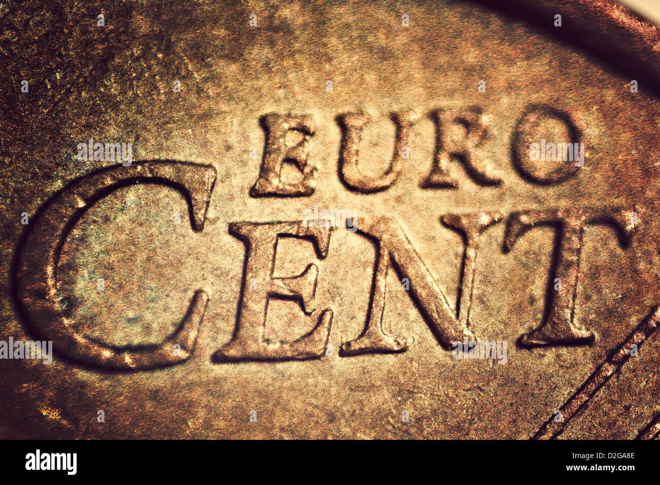 Macro de centavo de euro Foto de stock