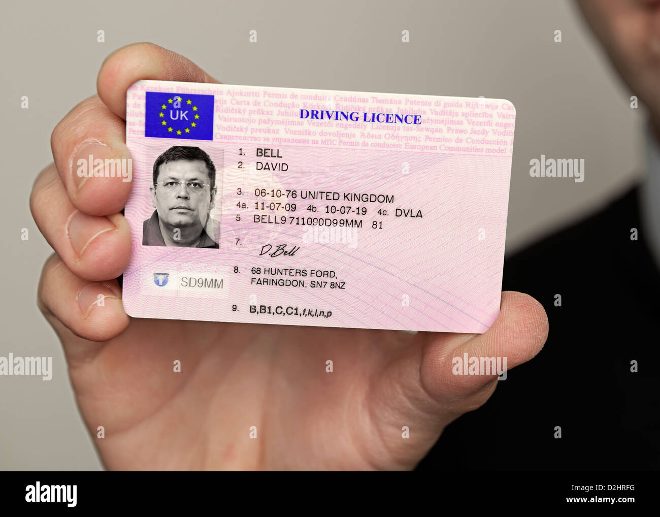 Licencia de Conducir en el REINO UNIDO Foto de stock