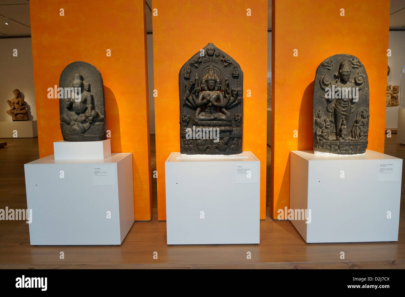 Las esculturas de los antiguos dioses hindúes indios Foto de stock