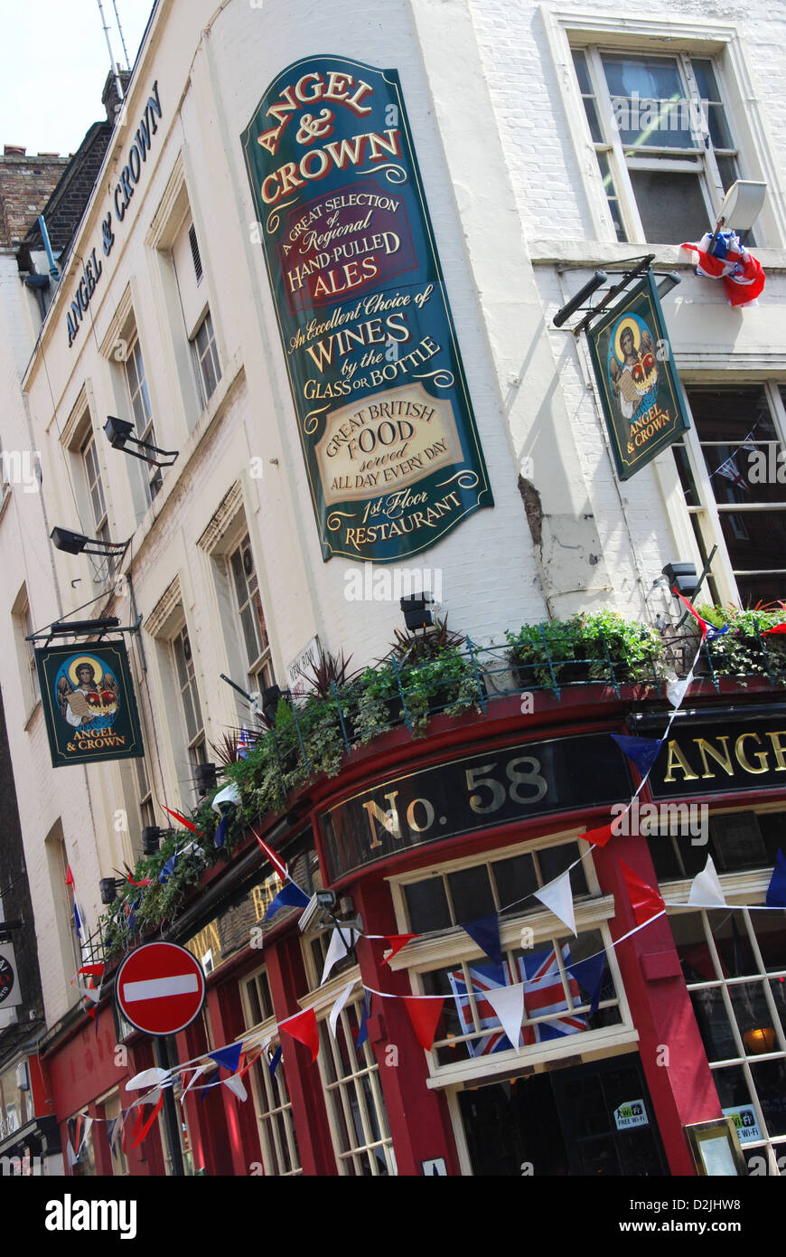 Angel & Crown Pub, Covent Garden, Londres Reino Unido Foto de stock