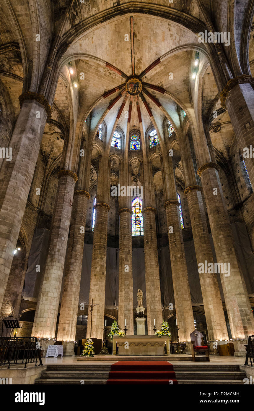 Església de Santa Maria del Mar.- la arquitectura gótica catalana, Barcelona Foto de stock