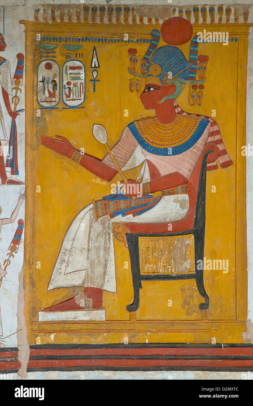 Yeso de alivio del templo de Beit El-Wali, Nubia inferior mostrando Ramsés II, British Museum, Londres, Inglaterra, Reino Unido, GB Foto de stock