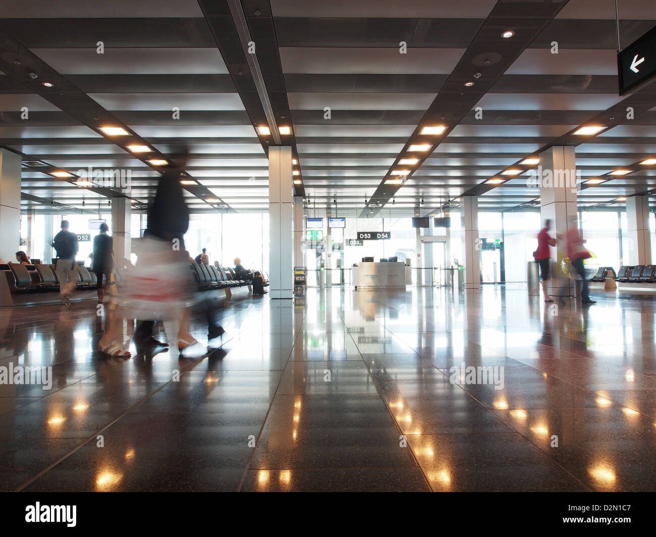 Zona de espera, el aeropuerto de Zurich, Zurich, Suiza, Europa Foto de stock